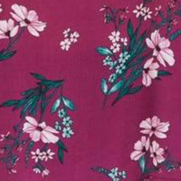 NWOT TORRID Challis Ruffle Tank Lace Inset High-Neck Floral Print Berry Blouse - Picture 7 of 7